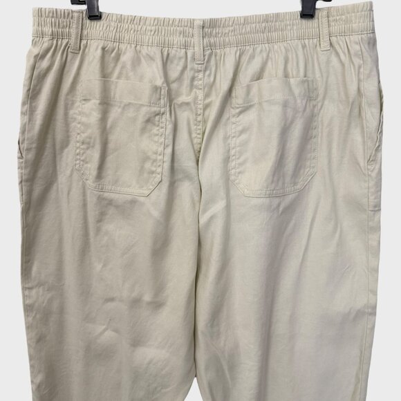 L.L. Bean Comfort Stretch High-Rise Crop Ankle Pants Beige Women's 18 Petite - Picture 6 of 10